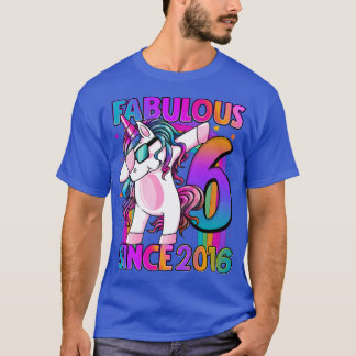 6 Years Old Unicorn Dabbing 6th Birthday Girl Unic T-Shirt