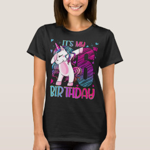 6 Years Old Unicorn Dabbing 6th Birthday Girl Unic T-Shirt