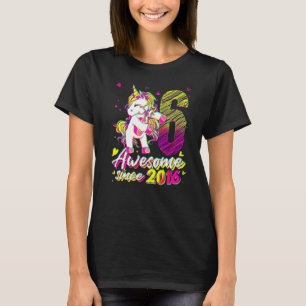 6 Years Old  Unicorn Flossing 6th Birthday Girl Un T-Shirt