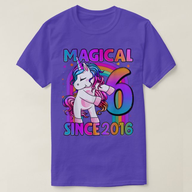6 Years Old Unicorn Flossing 6th Birthday Girl Uni T-Shirt (Design Front)