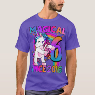 6 Years Old Unicorn Flossing 6th Birthday Girl Uni T-Shirt