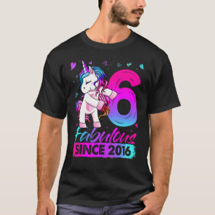 6 Years Old Unicorn Flossing 6th Birthday Girl Uni T-Shirt