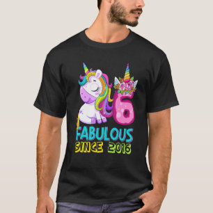 6 Years Old Unicorn Flossing 6th Birthday Girl Uni T-Shirt