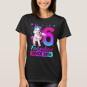 6 Years Old Unicorn Flossing 6th Birthday Girl Uni T-Shirt