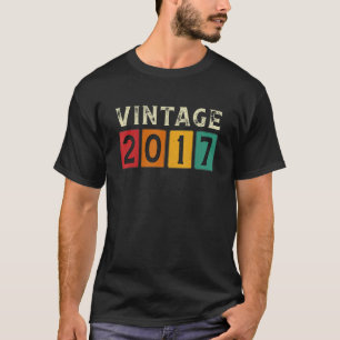 6 Years Old Vintage 2017 6th Birthday Men Women T-Shirt