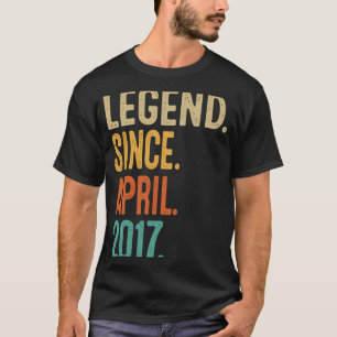 6 Years Old Vintage April 2017  6th Birthday  1 T-Shirt
