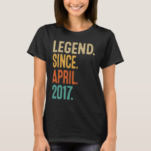 6 Years Old Vintage April 2017  6th Birthday  1 T-Shirt