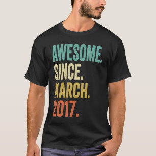 6 Years Old Vintage March 2017 6th Birthday T-Shirt
