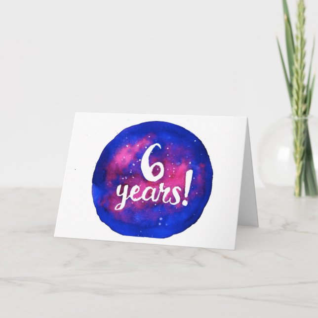 6 Years Sobriety Birthday / Anniversary Card (Front)