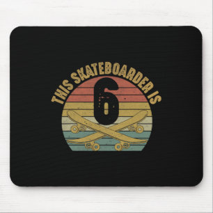 6 Yr Old Skateboarder Skateboarding 6th Birthday S Mouse Pad