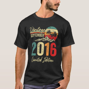 6 Yr Old Vintage September 2016 6th Birthday T-Shirt