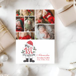 6Photo Cute Santa Baby 1st Christmas Holiday Card<br><div class="desc">Celebrate your newborn’s first Christmas with this sweet and festive photo card featuring playful holiday elements like Santa’s boots, holly, and a red hat. Designed for proud new parents, this adorable layout pairs your baby's photo with their birth details and name, creating a keepsake that will melt hearts for years...</div>