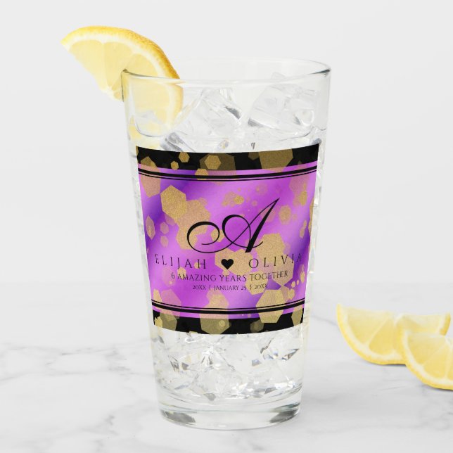 6th 33rd 47th 48th Amethyst Wedding Anniversary Glass (Front Ice)