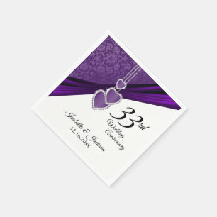 6th / 33rd / 47th Amethyst Wedding Anniversary Napkin