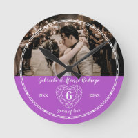 6th Amethyst Wedding Anniversary heart gem purple