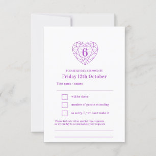 6th anniversary purple amethyst reply RSVP