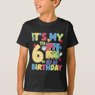 6th Autism Birthday Party 6 Years Old Autistic Gir T-Shirt