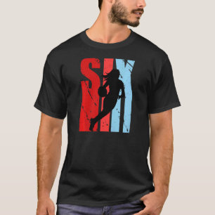 6th Basketball Birthday Retro Vintage Distressed R T-Shirt