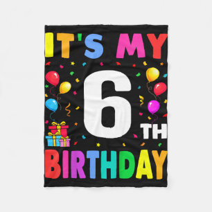 6th birthday 6 six happy birthday boys or girls fleece blanket