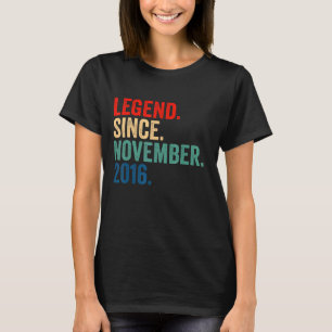 6th Birthday 6 Years Old Legend Since November 20 T-Shirt