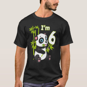 6th Birthday 6 Years Old Party Animal Panda 3 T-Shirt