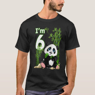 6th Birthday  6 Years Old Party Animal Panda  6 T-Shirt