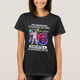 6th Birthday Astronaut Space  6 Years Old Bday T-Shirt