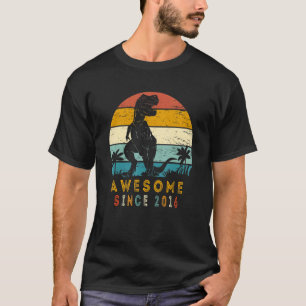 6th Birthday Awesome Since 2016 6 Years Dinosaur T-Shirt
