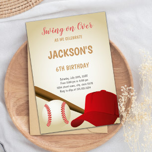 6th Birthday Baseball Invitation