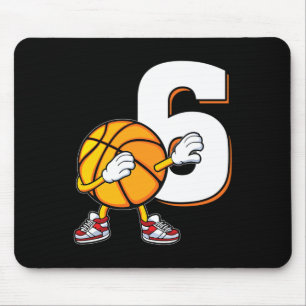 6th Birthday Basketball Player Dabbing 6 Years Old Mouse Pad