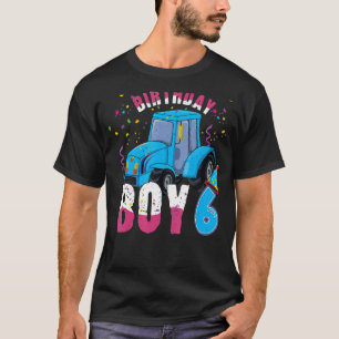 6th Birthday Boy 6 Year Old Farm Truck Tractor Par T-Shirt