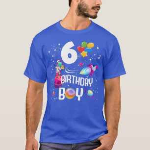 6th Birthday Boy Astronaut Space 6 Years Old Rocke T-Shirt