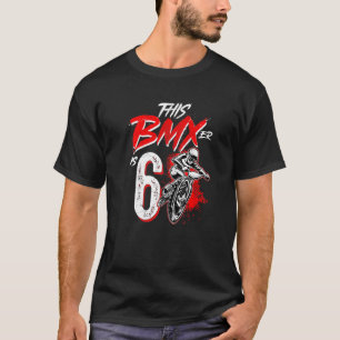 6th Birthday Boy BMX Birthday Party Decorations T-Shirt