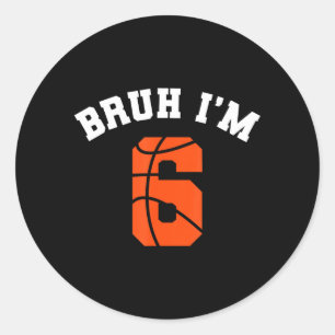 6th Birthday Boy Bro 6 Year Old Bday Kids Basball Classic Round Sticker