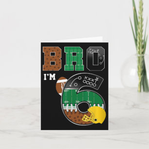 6th Birthday Boy Bro I'm 6 Year Old Boys Kids Foot Card