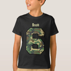 6th Birthday Boy Camo Four Year Custom Name V007F4 T-Shirt