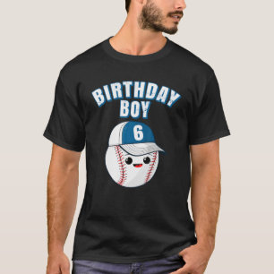 6Th Birthday Boy Funny 6 Years Old Baseball Player T-Shirt