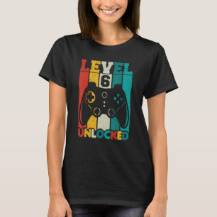 6th Birthday Boy Level 6 Unlocked 6 Year Old Video T-Shirt