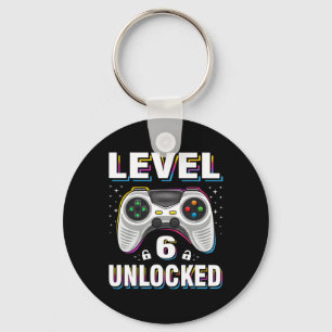 6th Birthday Boy Level 6 Unlocked Video Gamer 6 Ye Key Ring