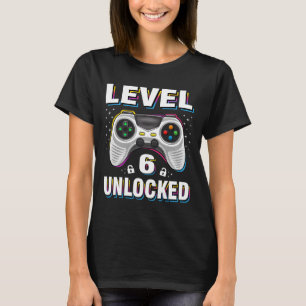 6th Birthday Boy Level 6 Unlocked Video Gamer 6 Ye T-Shirt