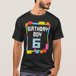 6th birthday Boy master builder 6 years old block T-Shirt