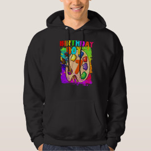6th Birthday Boy Painting B Day 6 Year Old Party Hoodie