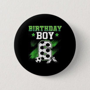 6th Birthday Boy Soccer 6 Year Old Sport 6yr Boys Cm Round Badge