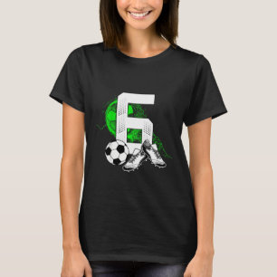 6th Birthday Boy Soccer Player Footll 6 Years Old T-Shirt