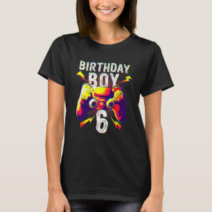 6th Birthday Boy Video Gamer 6 Year Old Funny Gami T-Shirt