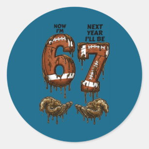 6th birthday boys girls 6 7 6 next year be 7 classic round sticker