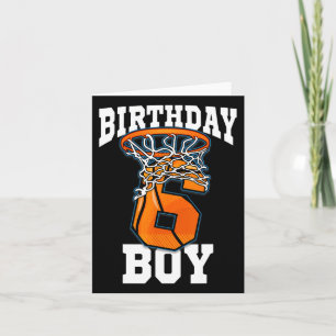 6th Birthday Bysketbyll Boy 6 Year Old Bysketbyll  Card