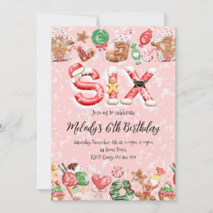 6th Birthday Christmas Party Invitation