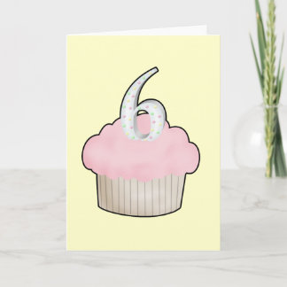 6th Birthday Cupcake Card