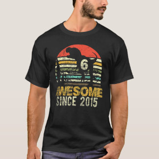 6th Birthday Dinosaur 6 Year Old Boy Kids Awesome  T-Shirt